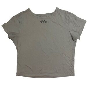 Vans Women's Cropped Embroidered Logo Baby Tee Green Size Small